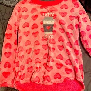 Long sleeve pink and white pajama shirt extra soft